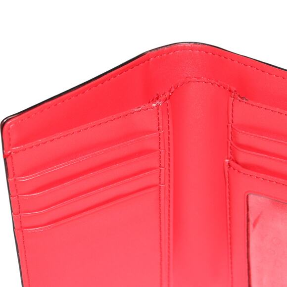 Kate Spade Trifold Red Leather Wallet With Metal Closure - Picture 11 of 12